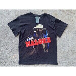 Posty Co. Post Malone Black Cowboy Graphic T-Shirt Size Large New with Tags